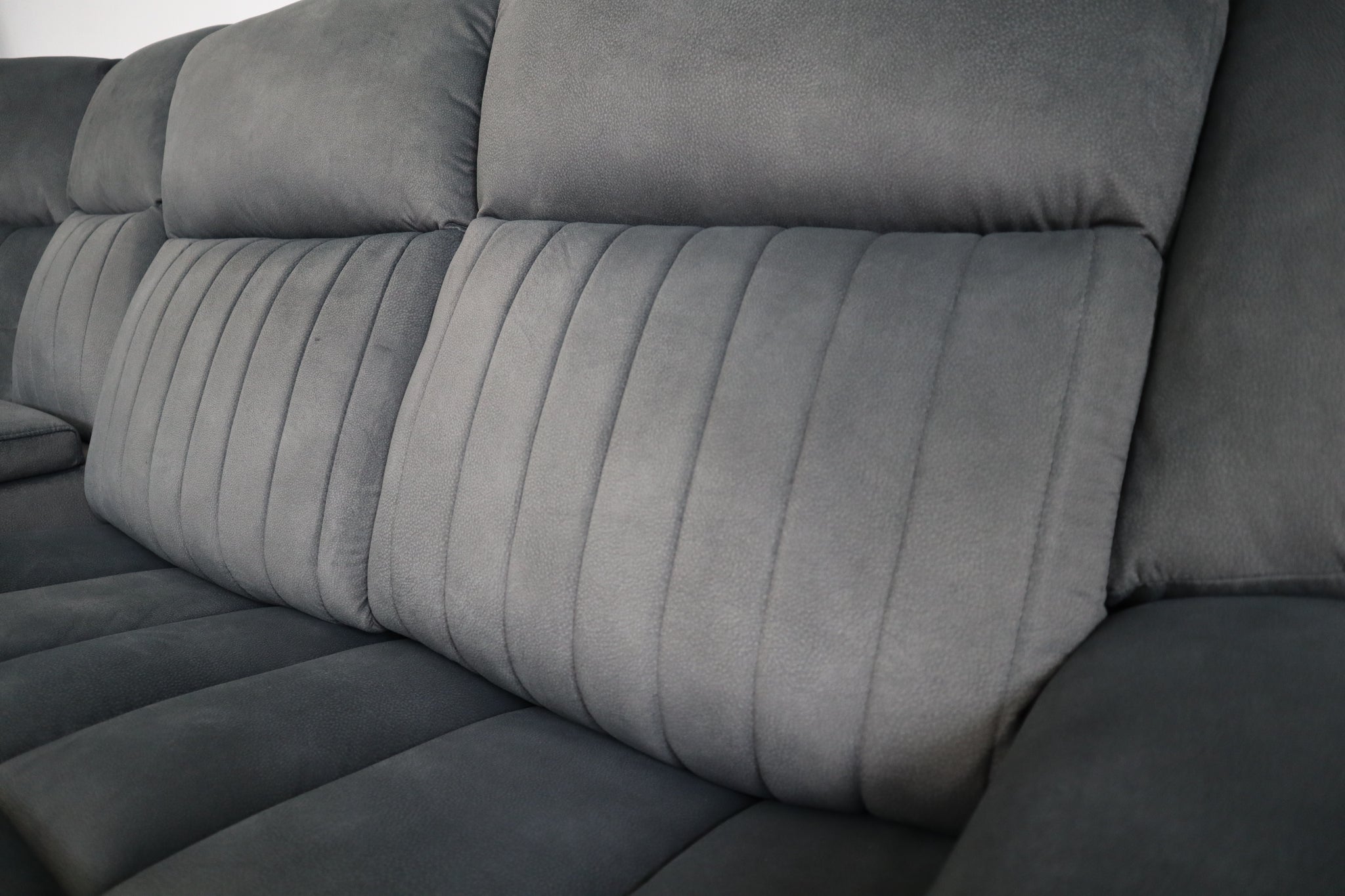PAYTON DARK GREY FABRIC ELECTRIC CORNER LOUNGE