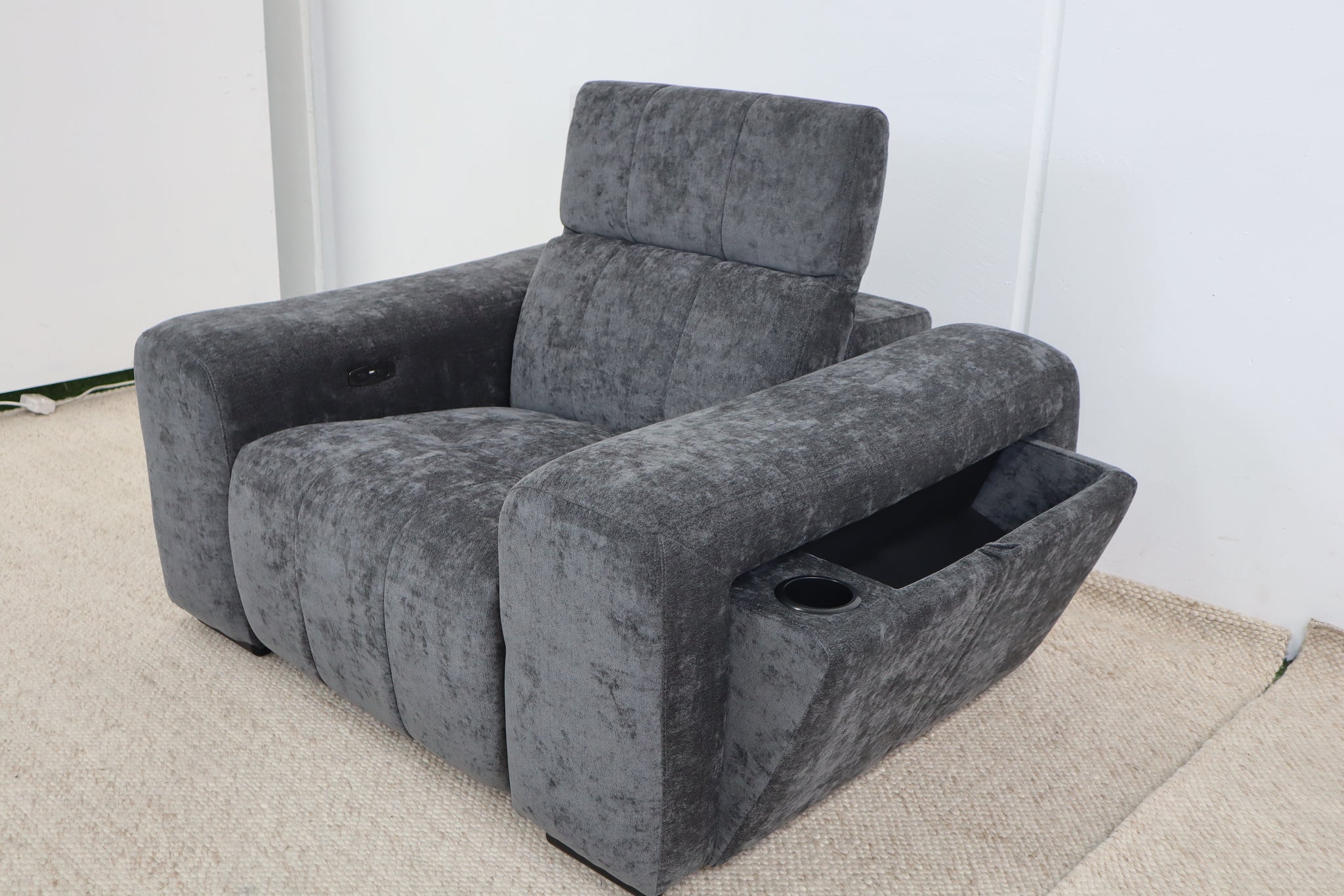 NOAH CHARCOAL FABRIC ELECTRIC RECLINER