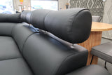 HAMISH BLACK LEATHER ELECTRIC CORNER LOUNGE SUITE