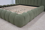 SHAE GREEN BOUCLE KING BED