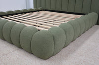 SHAE GREEN BOUCLE KING BED