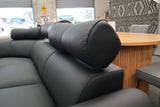 HAMISH BLACK LEATHER ELECTRIC CORNER LOUNGE SUITE