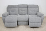 JAMIE GREY FABRIC ELECTRIC 3 SEATER