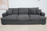 HALLE N6 DARK GREY FABRIC 3 SEATER