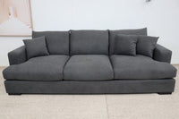 HALLE N6 DARK GREY FABRIC 3 SEATER