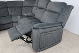 PAYTON DARK GREY FABRIC ELECTRIC CORNER LOUNGE
