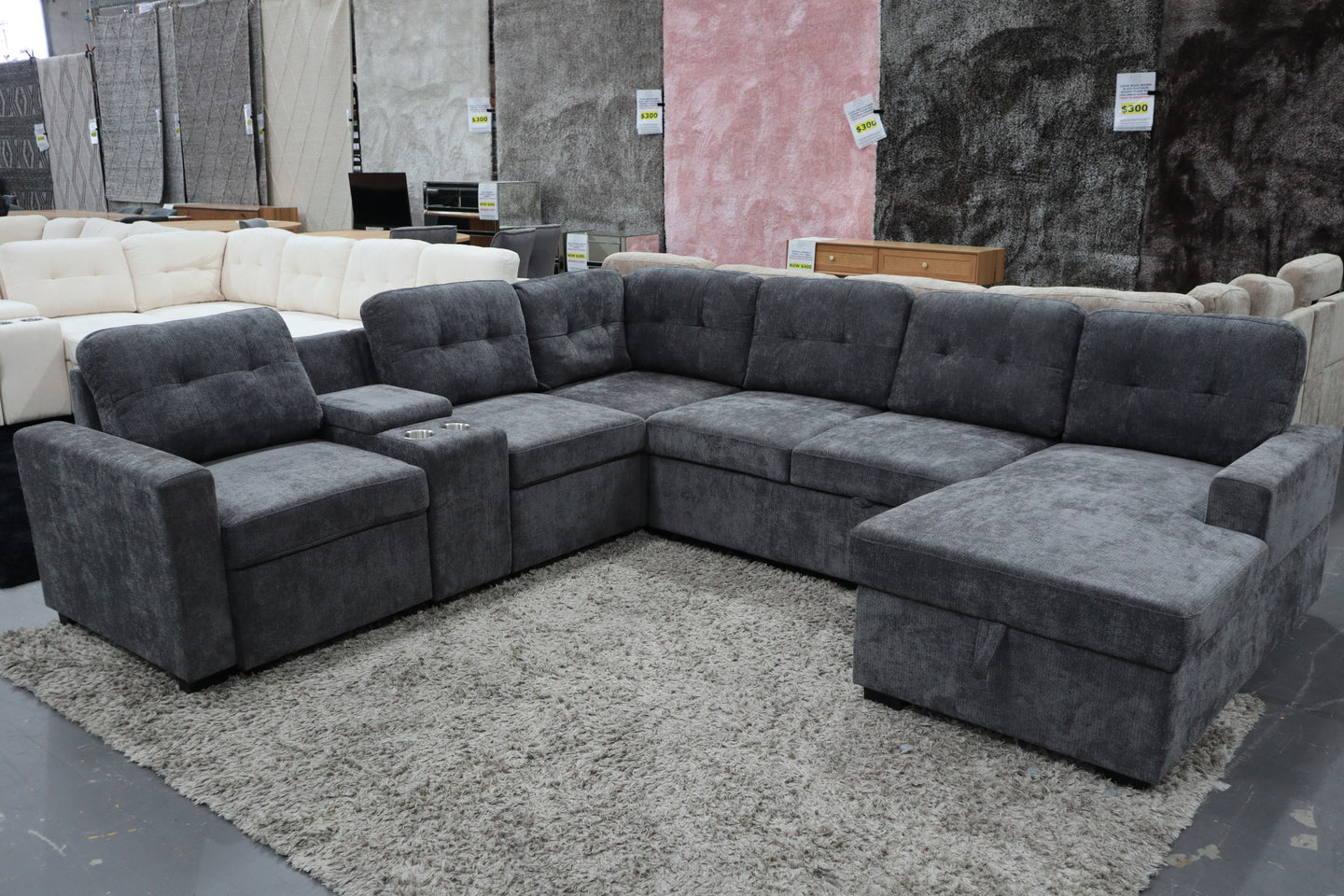 ELSIE DARK GREY CORNER LOUNGE SUITE