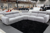 HAMISH GREY FABRIC ELECTRIC CORNER LOUNGE SUITE
