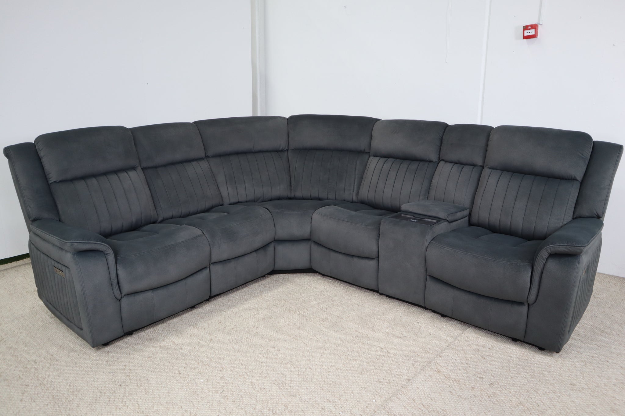 PAYTON DARK GREY FABRIC ELECTRIC CORNER LOUNGE