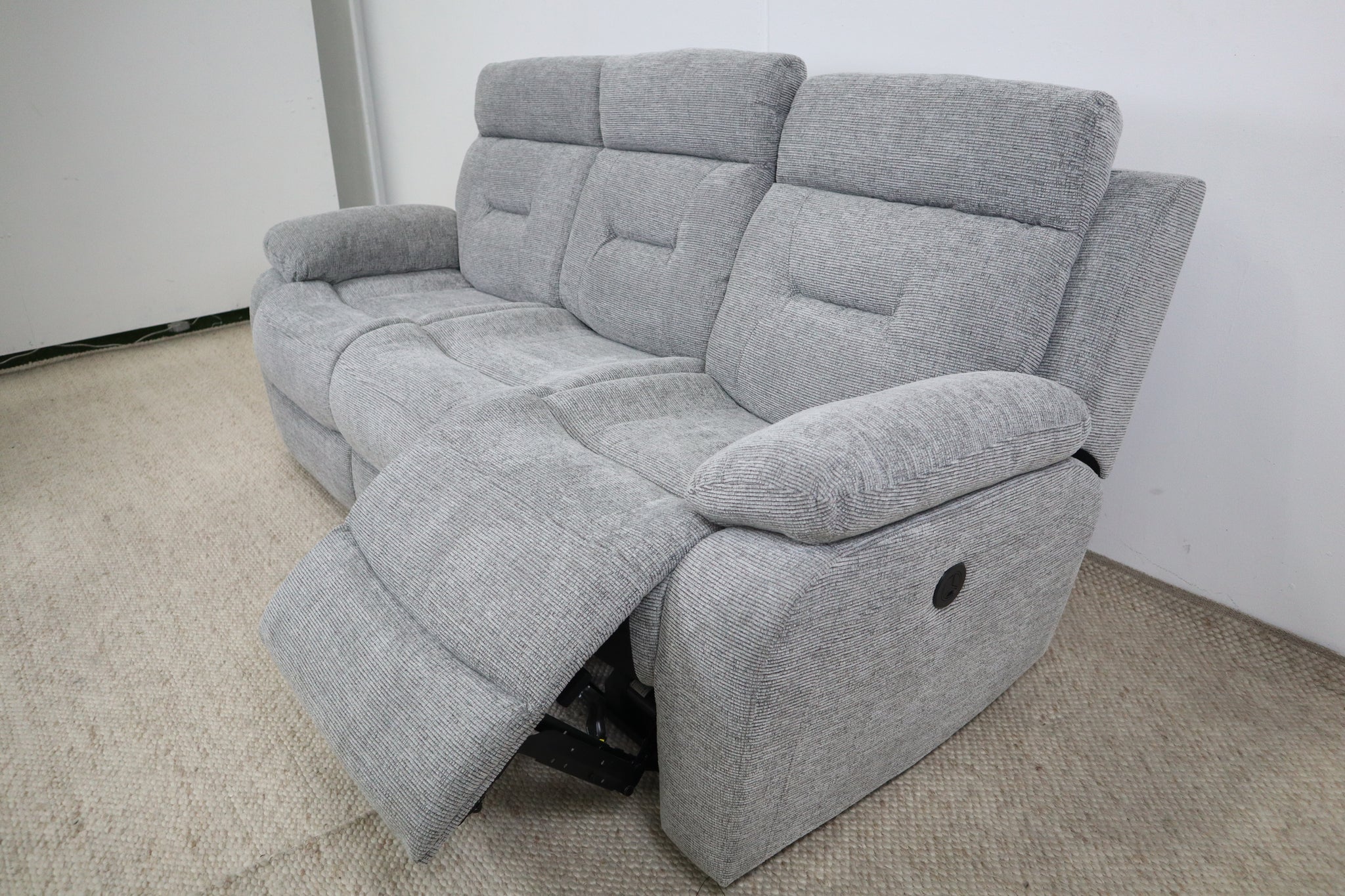 JAMIE GREY FABRIC ELECTRIC 3 SEATER