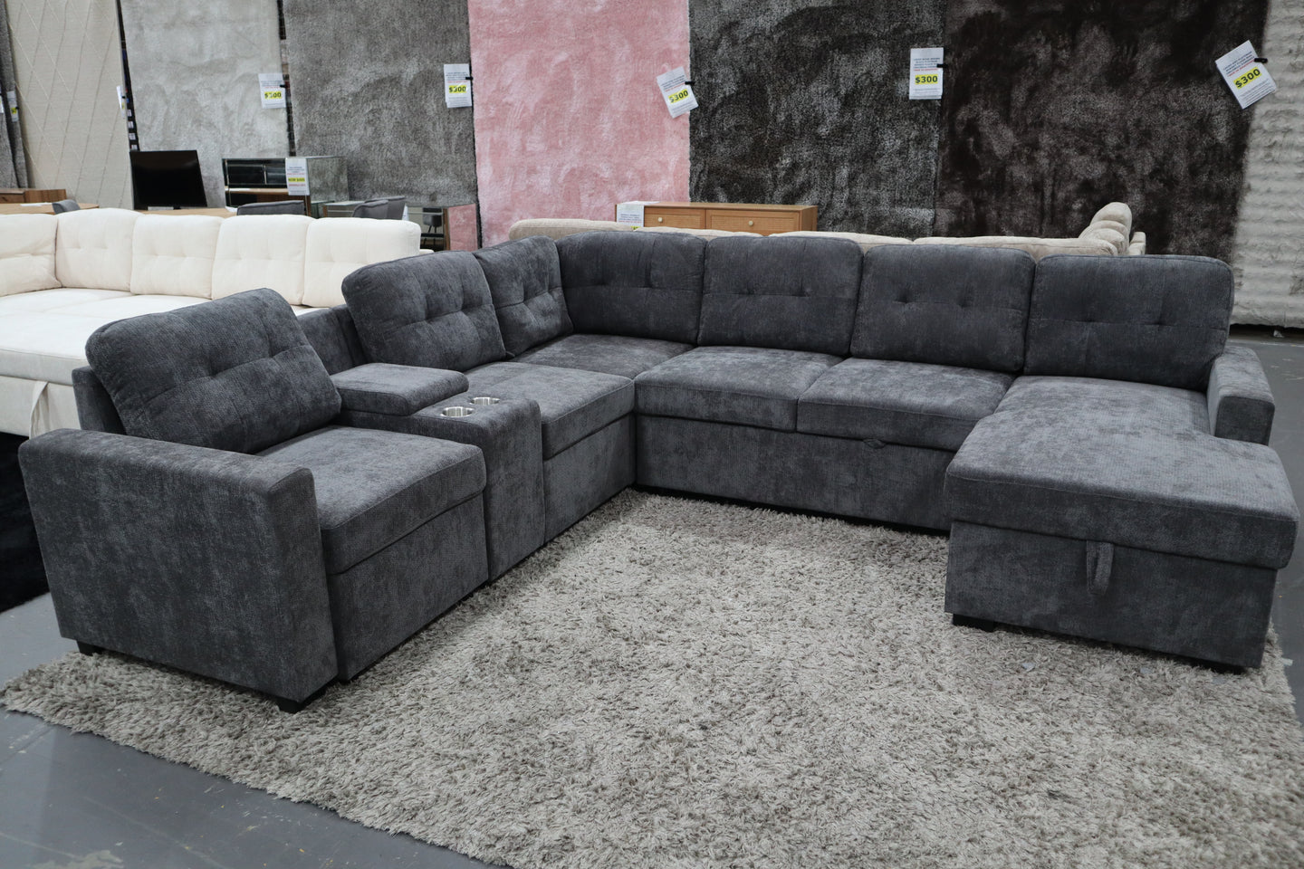 ELSIE DARK GREY CORNER LOUNGE SUITE