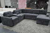 ELSIE DARK GREY CORNER LOUNGE SUITE