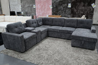 ELSIE DARK GREY CORNER LOUNGE SUITE
