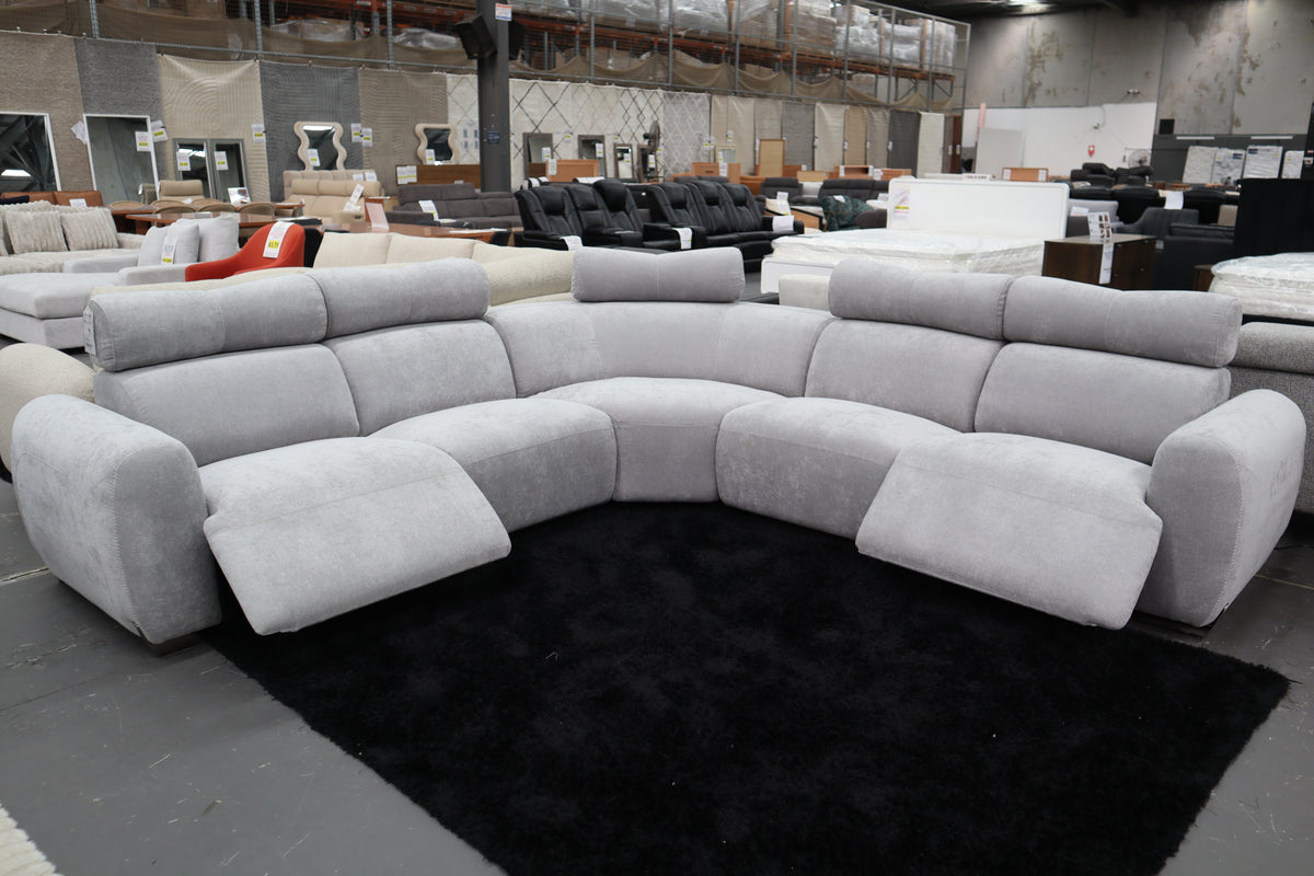 HAMISH GREY FABRIC ELECTRIC CORNER LOUNGE SUITE