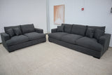 HALLE N6 DARK GREY FABRIC 2 SEATER