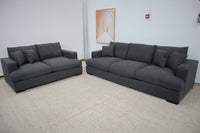 HALLE N6 DARK GREY FABRIC 2 SEATER