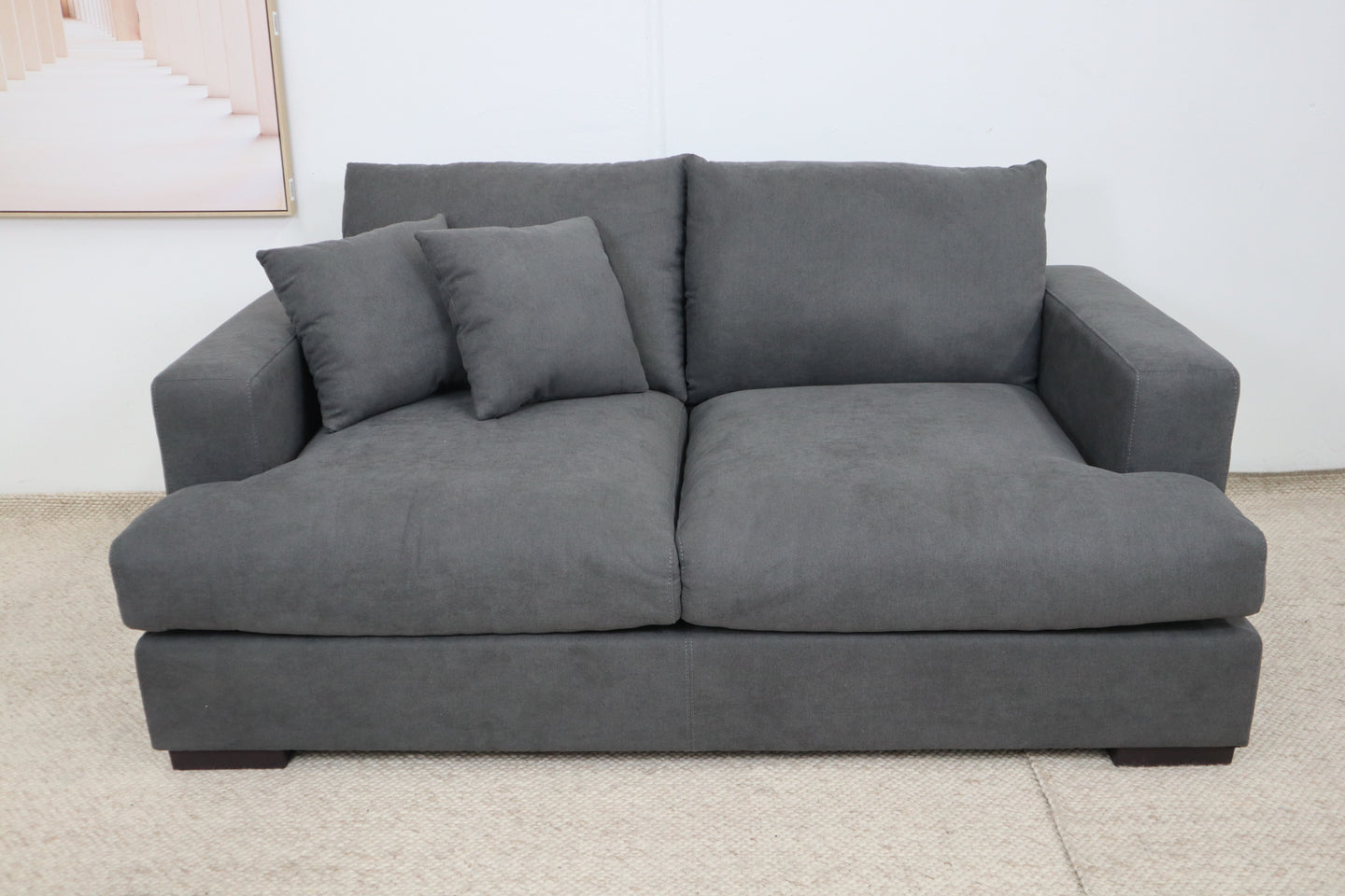 HALLE N6 DARK GREY FABRIC 2 SEATER