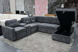 ELSIE DARK GREY CORNER LOUNGE SUITE