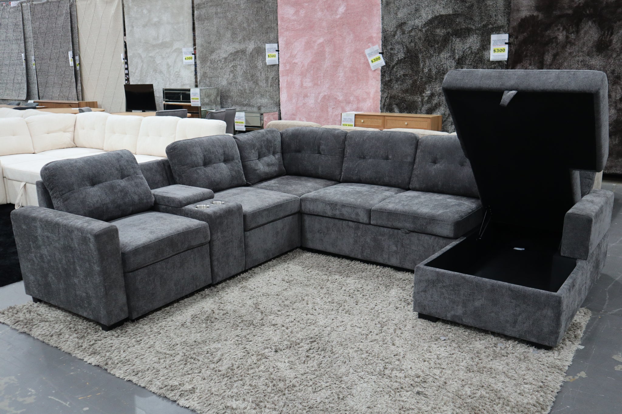 ELSIE DARK GREY CORNER LOUNGE SUITE