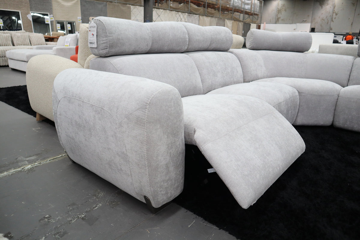 HAMISH GREY FABRIC ELECTRIC CORNER LOUNGE SUITE