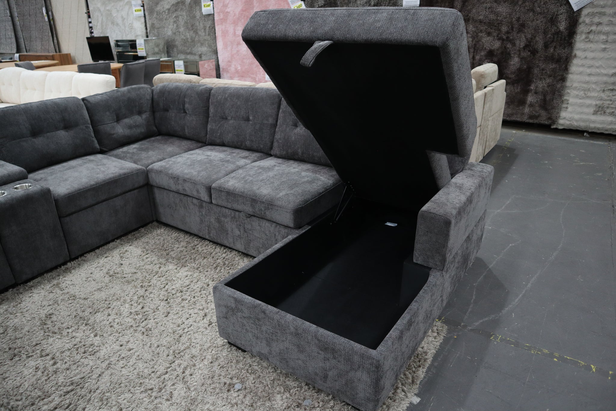 ELSIE DARK GREY CORNER LOUNGE SUITE