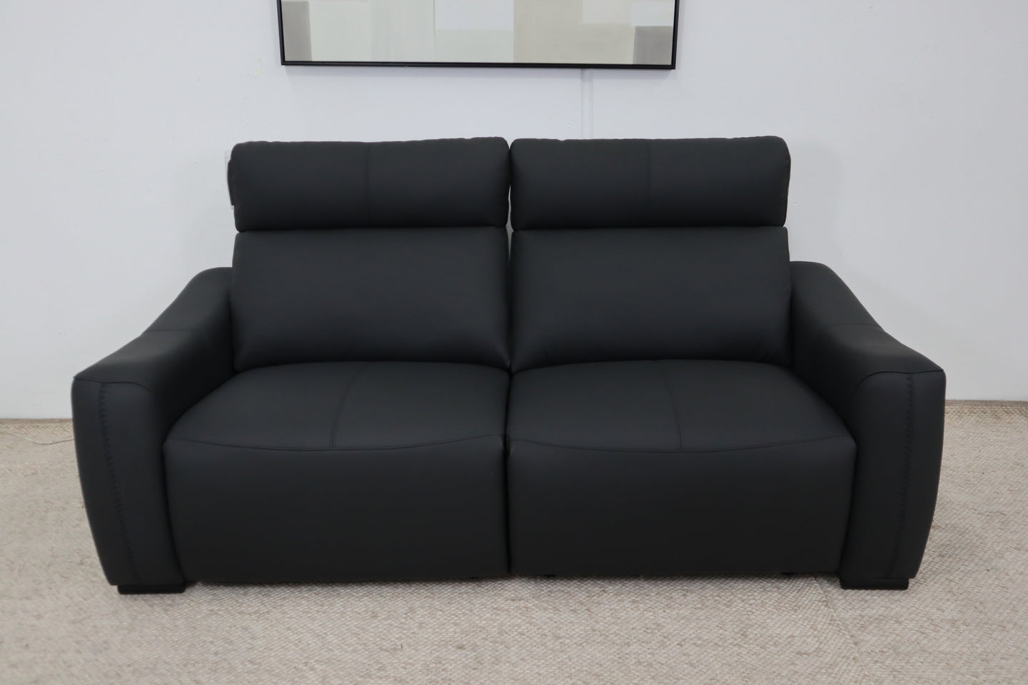 ASPEN BLACK LEATHER 2 SEATER