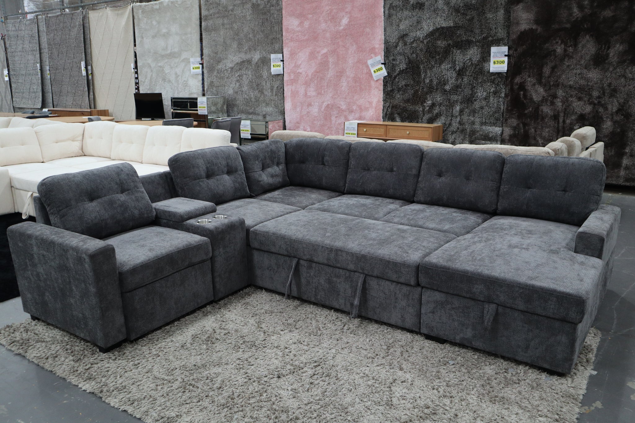 ELSIE DARK GREY CORNER LOUNGE SUITE