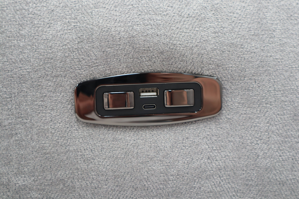 HAMISH GREY FABRIC ELECTRIC CORNER LOUNGE SUITE