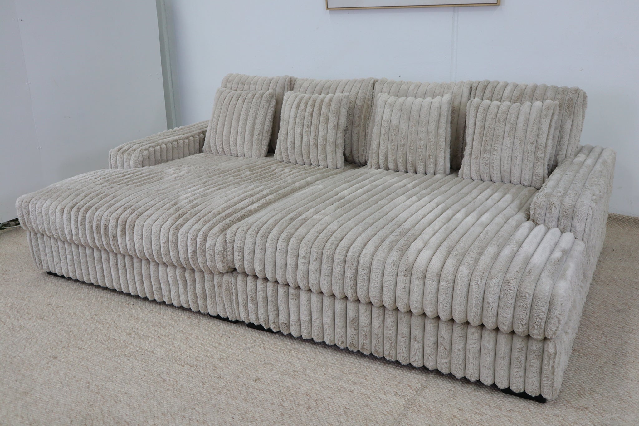EVE BEIGE FAUX FUR LOVESEAT