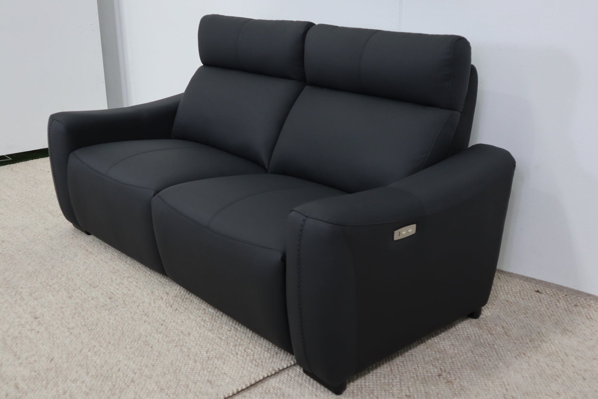 ASPEN BLACK LEATHER 2 SEATER