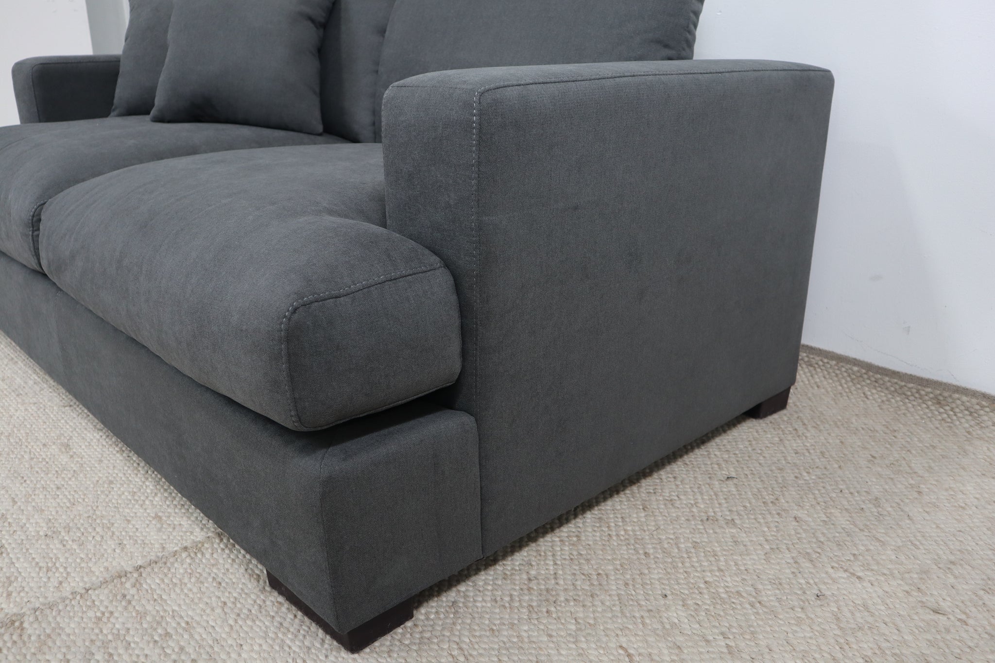 HALLE N6 DARK GREY FABRIC 2 SEATER