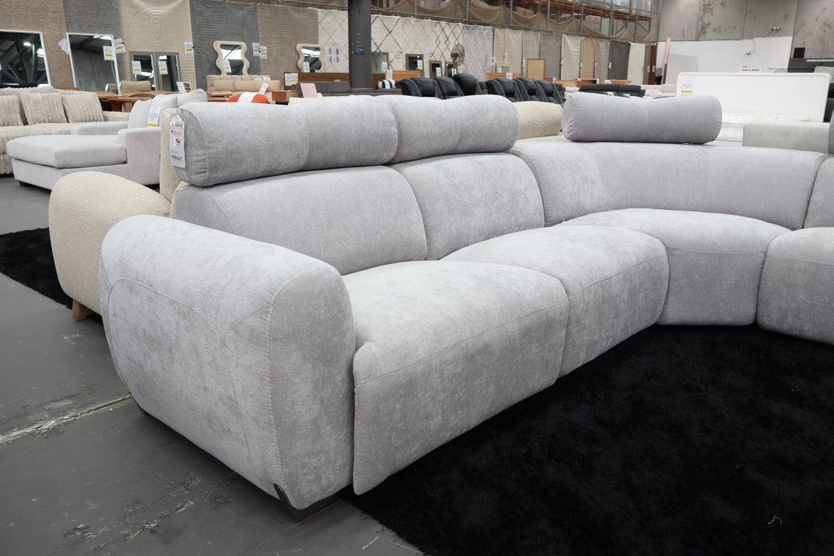 HAMISH GREY FABRIC ELECTRIC CORNER LOUNGE SUITE