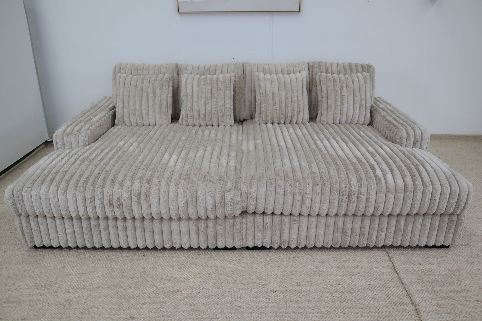 EVE BEIGE FAUX FUR LOVESEAT