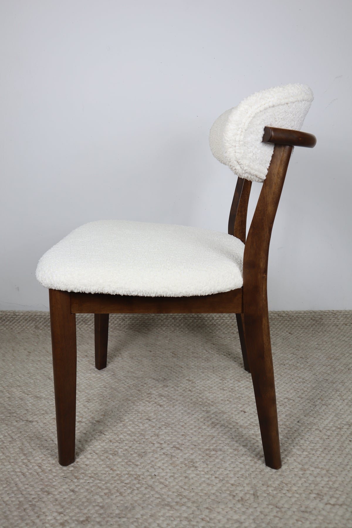 QUINN WHITE FABRIC DINING CHAIR