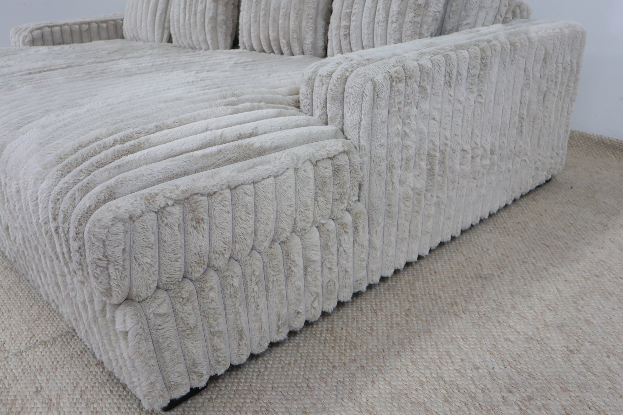EVE BEIGE FAUX FUR LOVESEAT