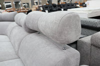 HAMISH GREY FABRIC ELECTRIC CORNER LOUNGE SUITE