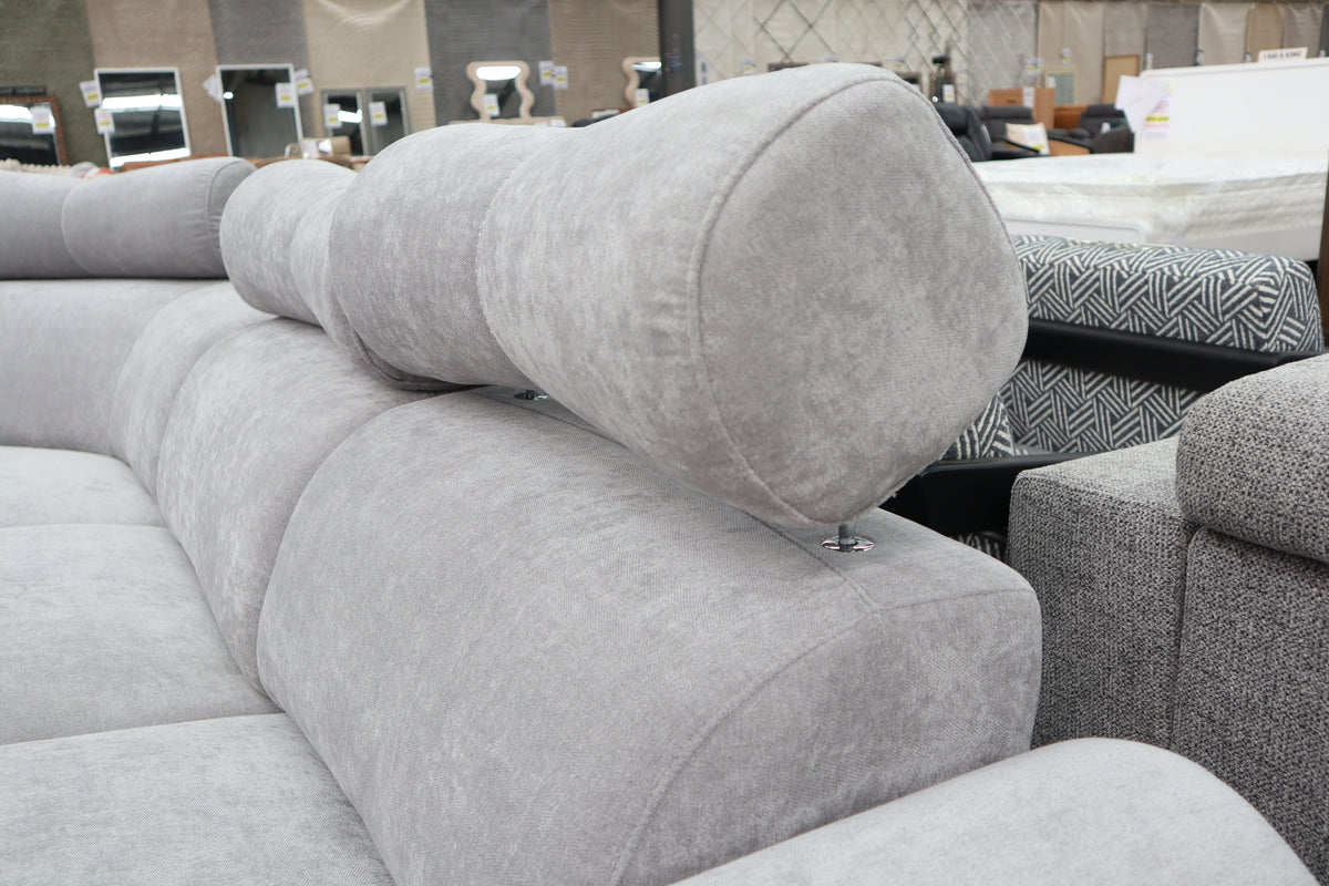 HAMISH GREY FABRIC ELECTRIC CORNER LOUNGE SUITE