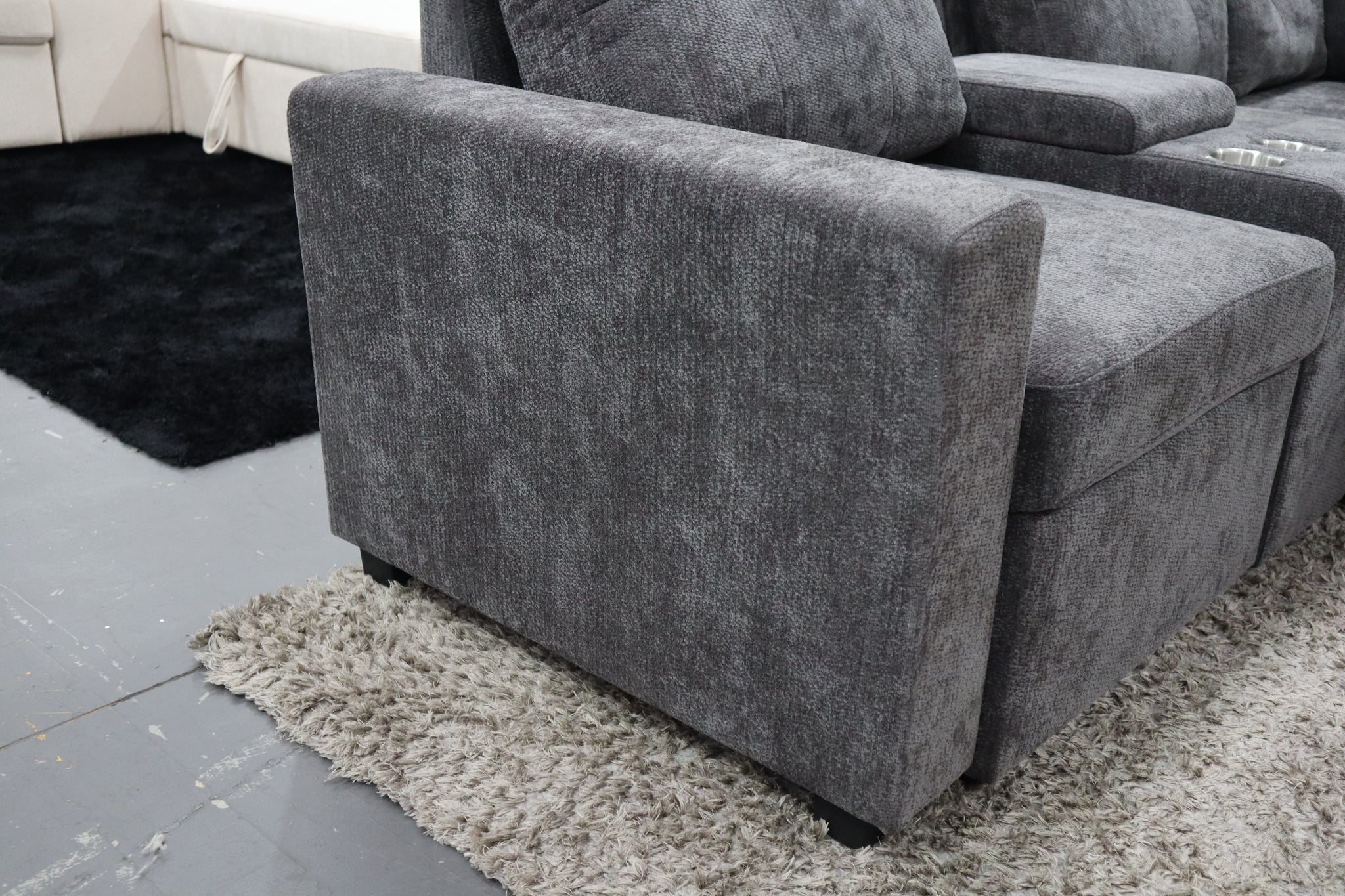 ELSIE DARK GREY CORNER LOUNGE SUITE
