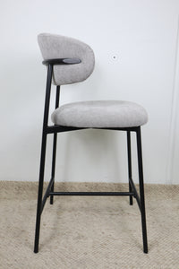 WADE GREY FABRIC BAR STOOL