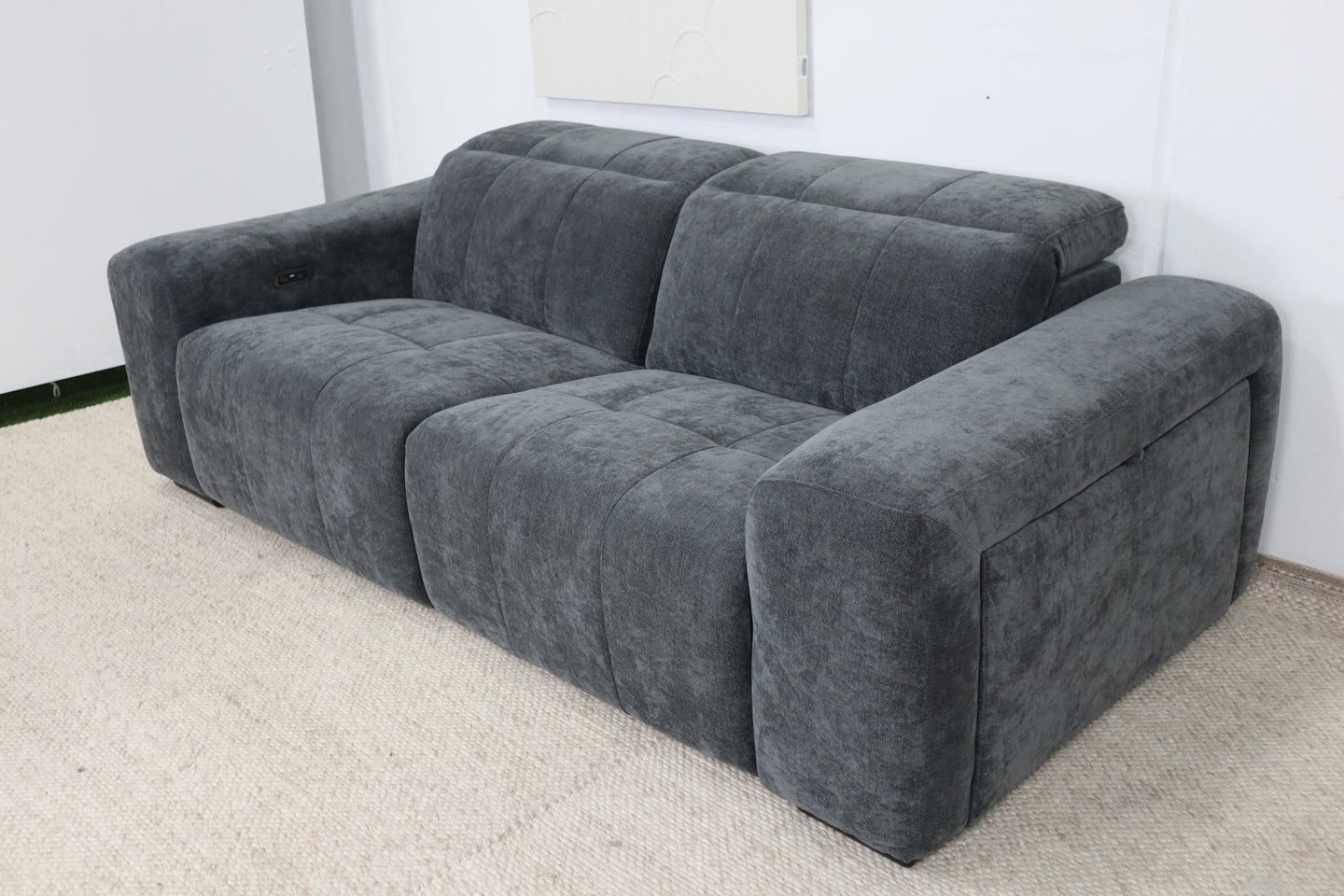 NOAH CHARCOAL FABRIC 2 SEATER