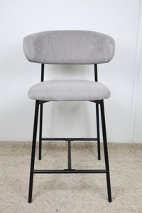 WADE GREY FABRIC BAR STOOL