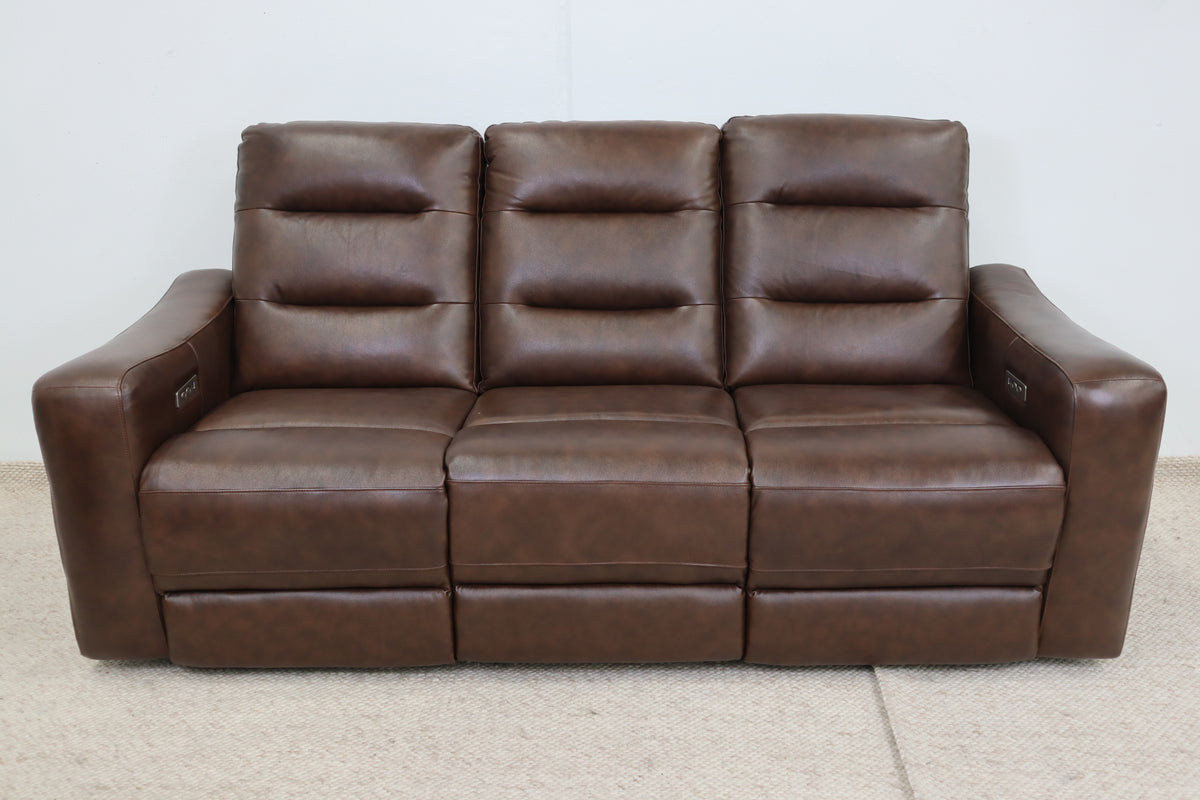 MELBOURNE CHOCOLATE LEATHER 3 SEATER
