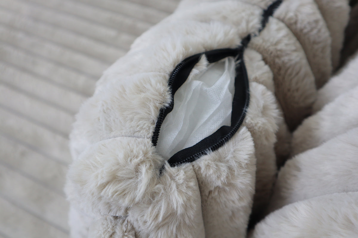 EVE BEIGE FAUX FUR SINGLE CHAISE