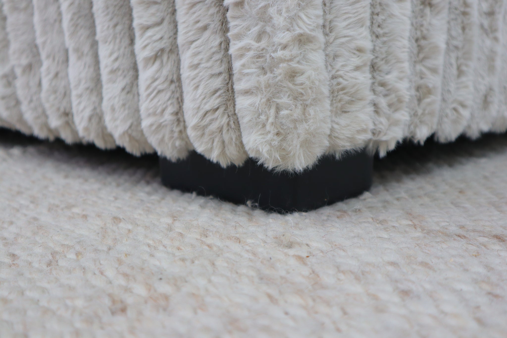EVE BEIGE FAUX FUR LOVESEAT