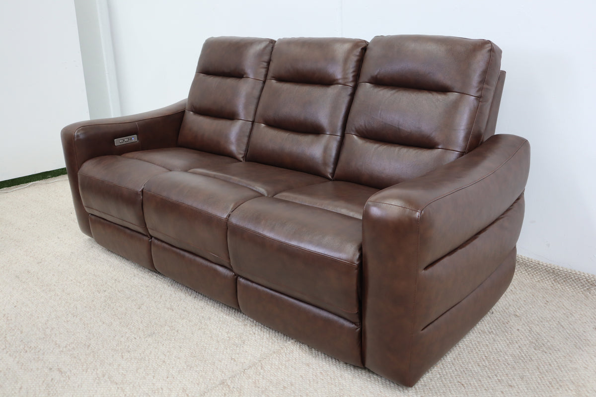 MELBOURNE CHOCOLATE LEATHER 3 SEATER