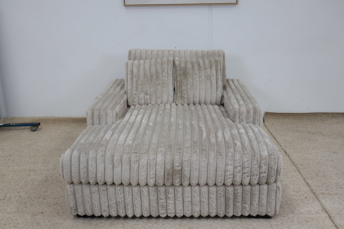 EVE BEIGE FAUX FUR SINGLE CHAISE