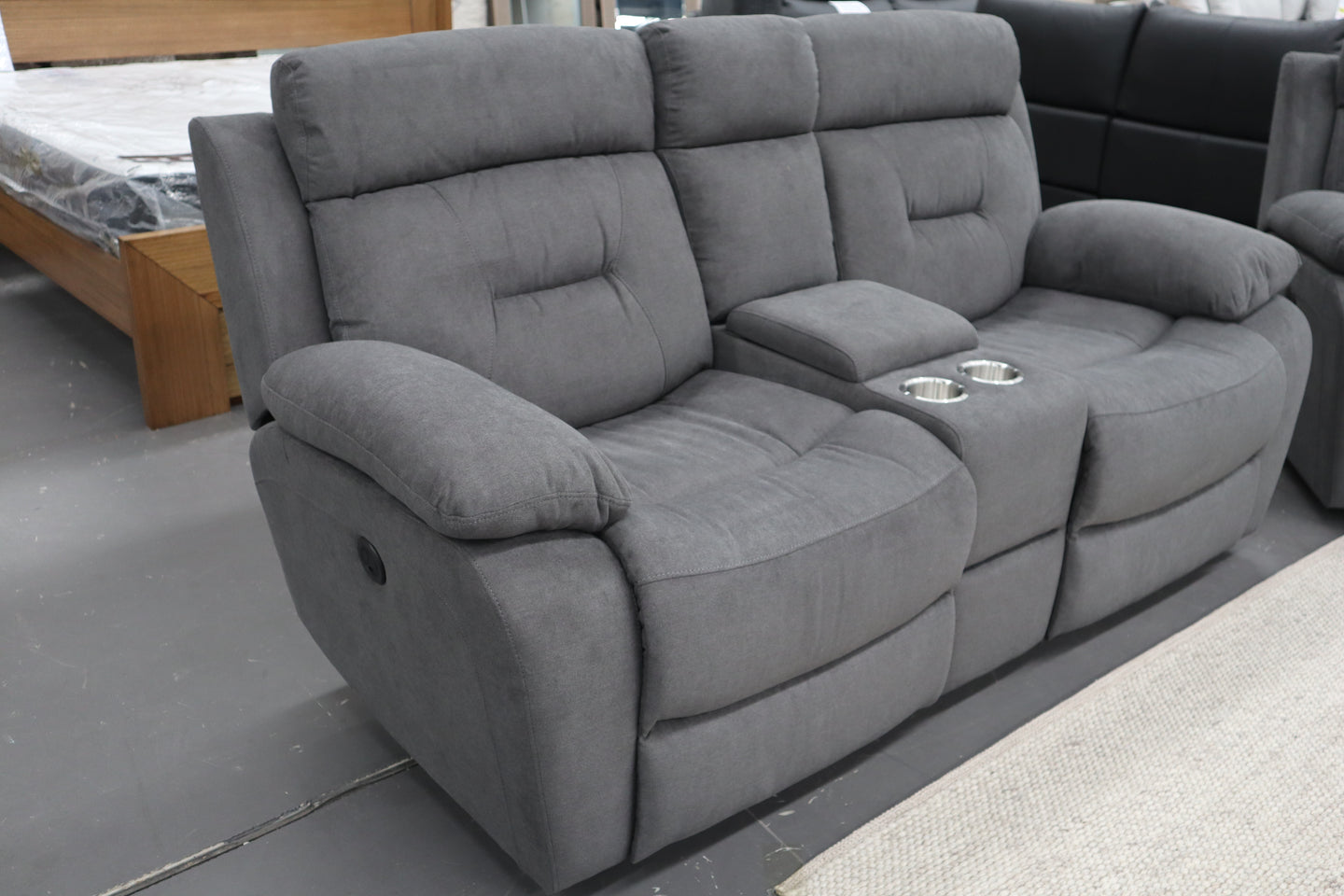 JAMIE DARK GREY FABRIC ELECTRIC 2 SEATER