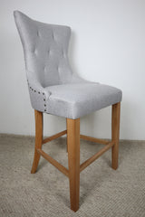 LUCY LIGHT GREY FABRIC BAR STOOL
