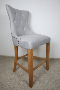 LUCY LIGHT GREY FABRIC BAR STOOL