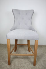 LUCY LIGHT GREY FABRIC BAR STOOL